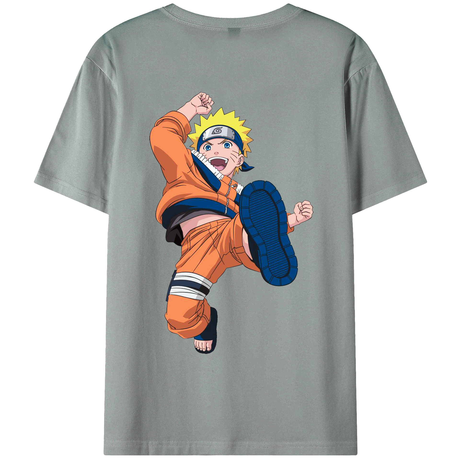 （画像用） NARUTO -ナルト- うずまき ナルト Uzumaki Naruto 綿100％ メンズ半袖Tシャツ（バックプリント） 通気性